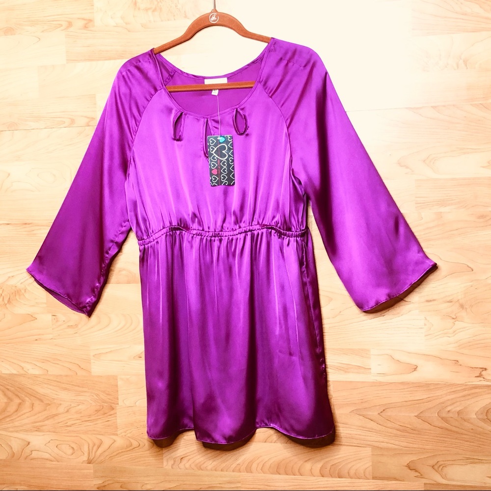 Labor of Love Peplum Top 3/4 Sleeves & Cutout Neck